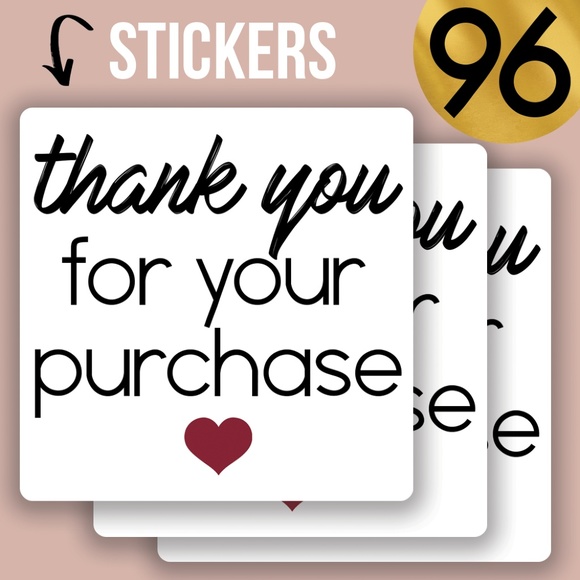 Other - 96 Posh Boss Swag Packaging Sticker Labels Square